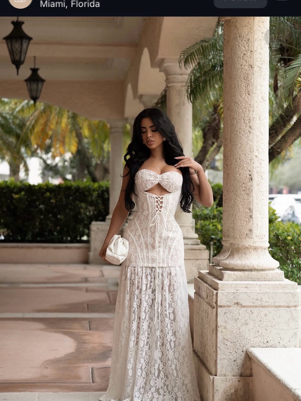 Ivory Lace Corset Maxi Dress with Sweetheart Neckline